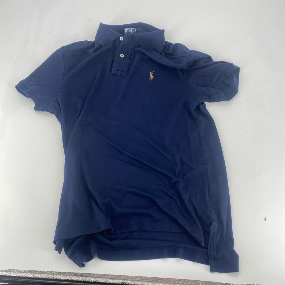 Polo Ralph Lauren Mens Small Navy Blue Short Sleeve Cotton Polo Shirt Pony Logo